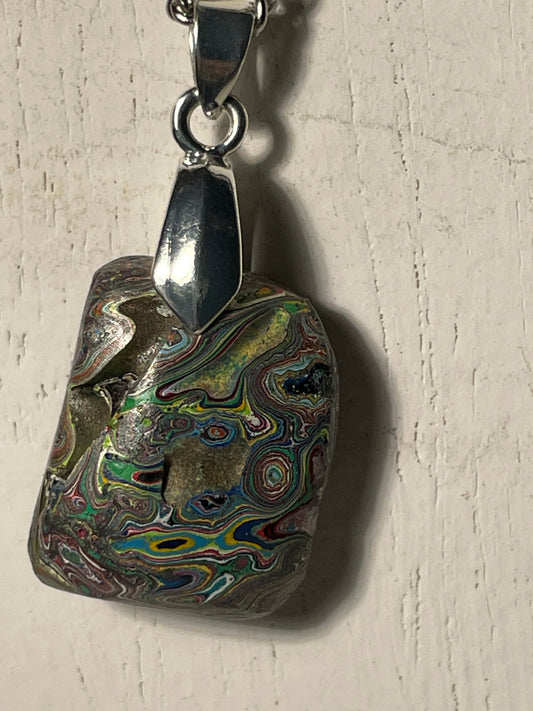 Cadillac Ranch Fordite Necklace