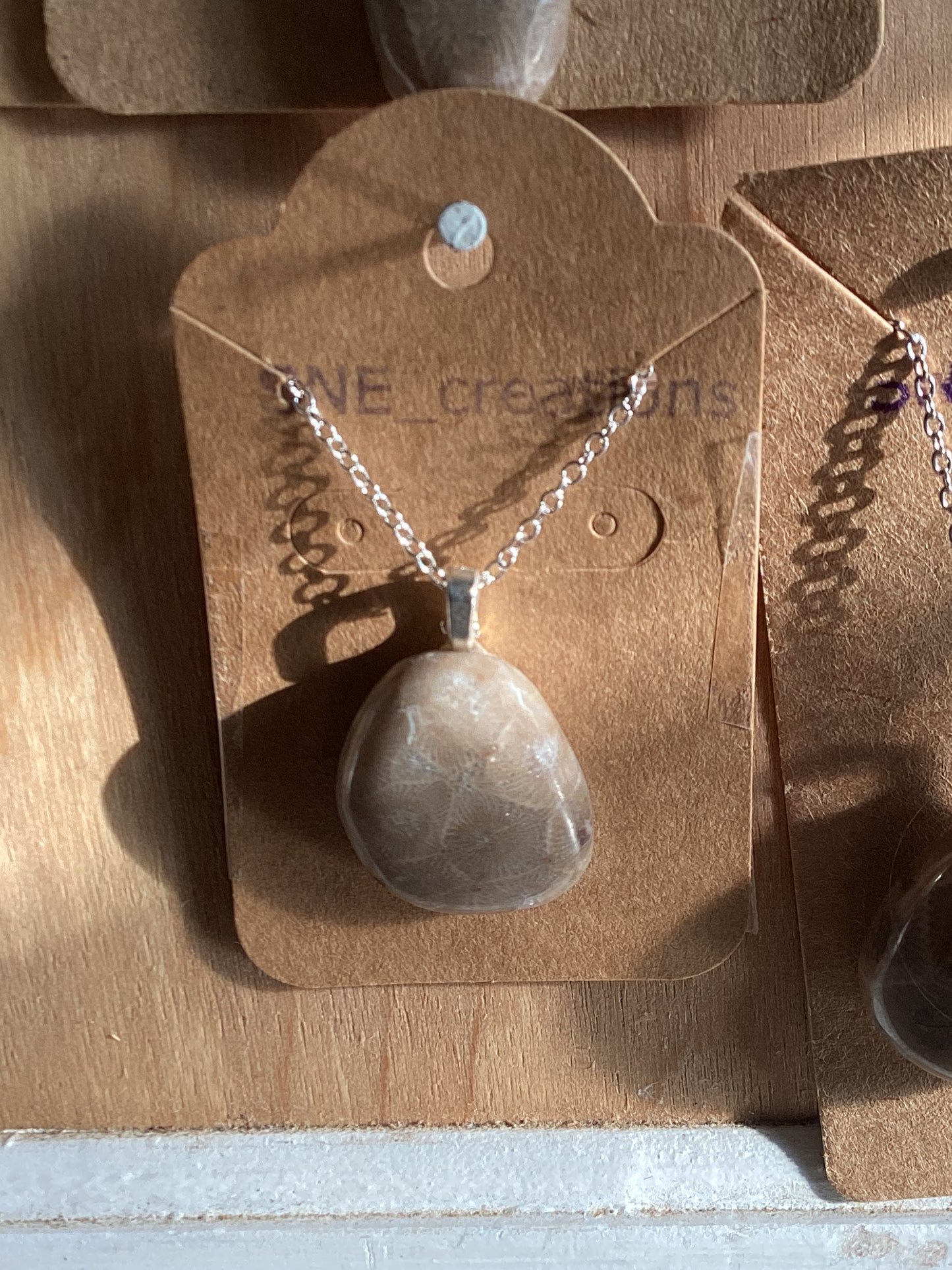 Petoskey stone necklace #106