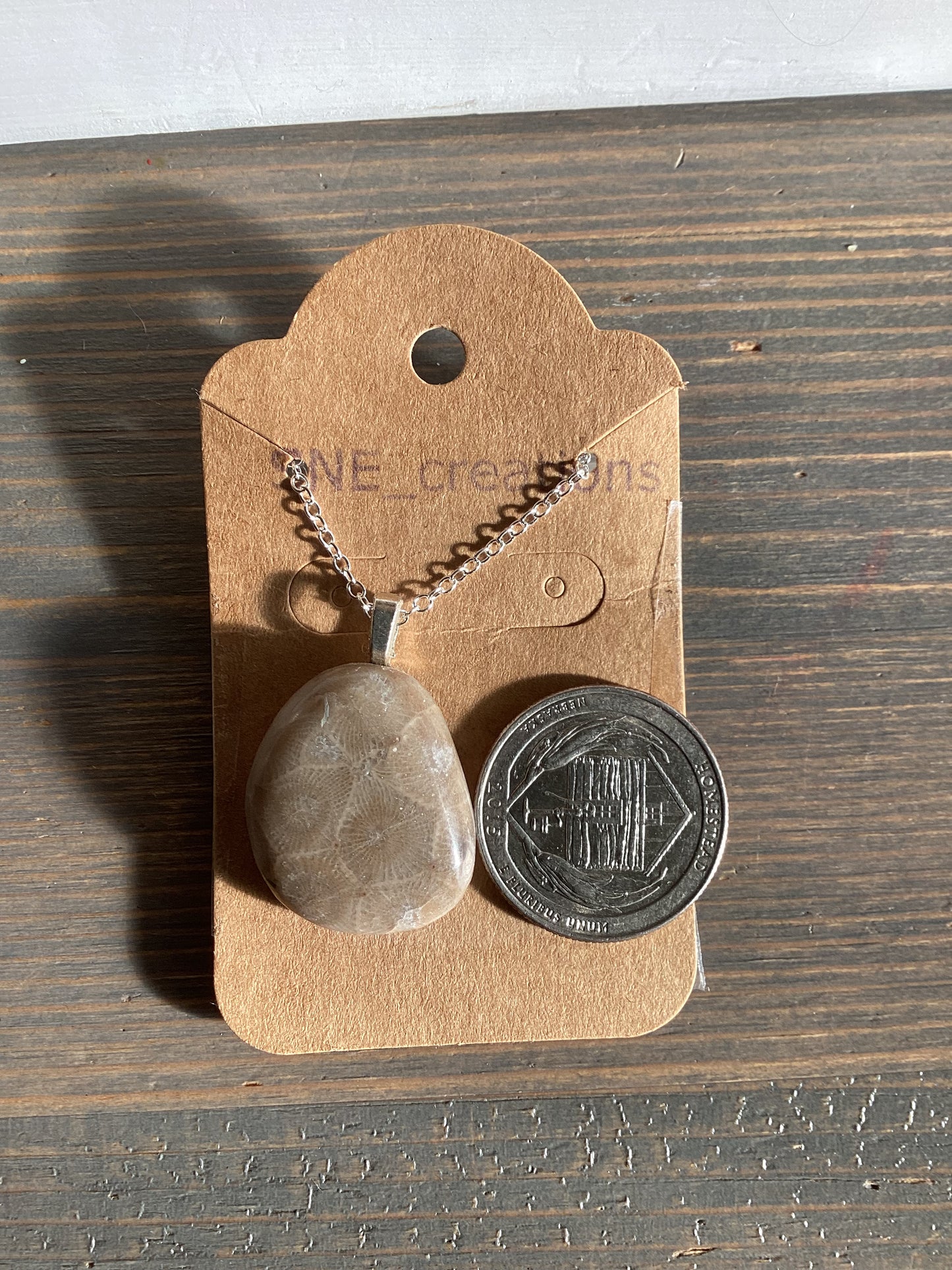 Petoskey stone necklace #106