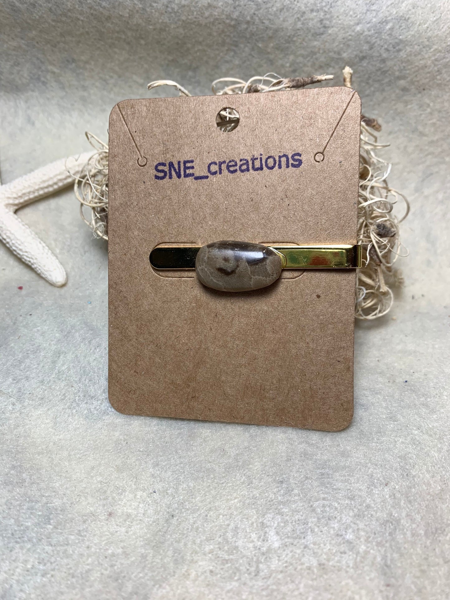 Petoskey Stone tie bar