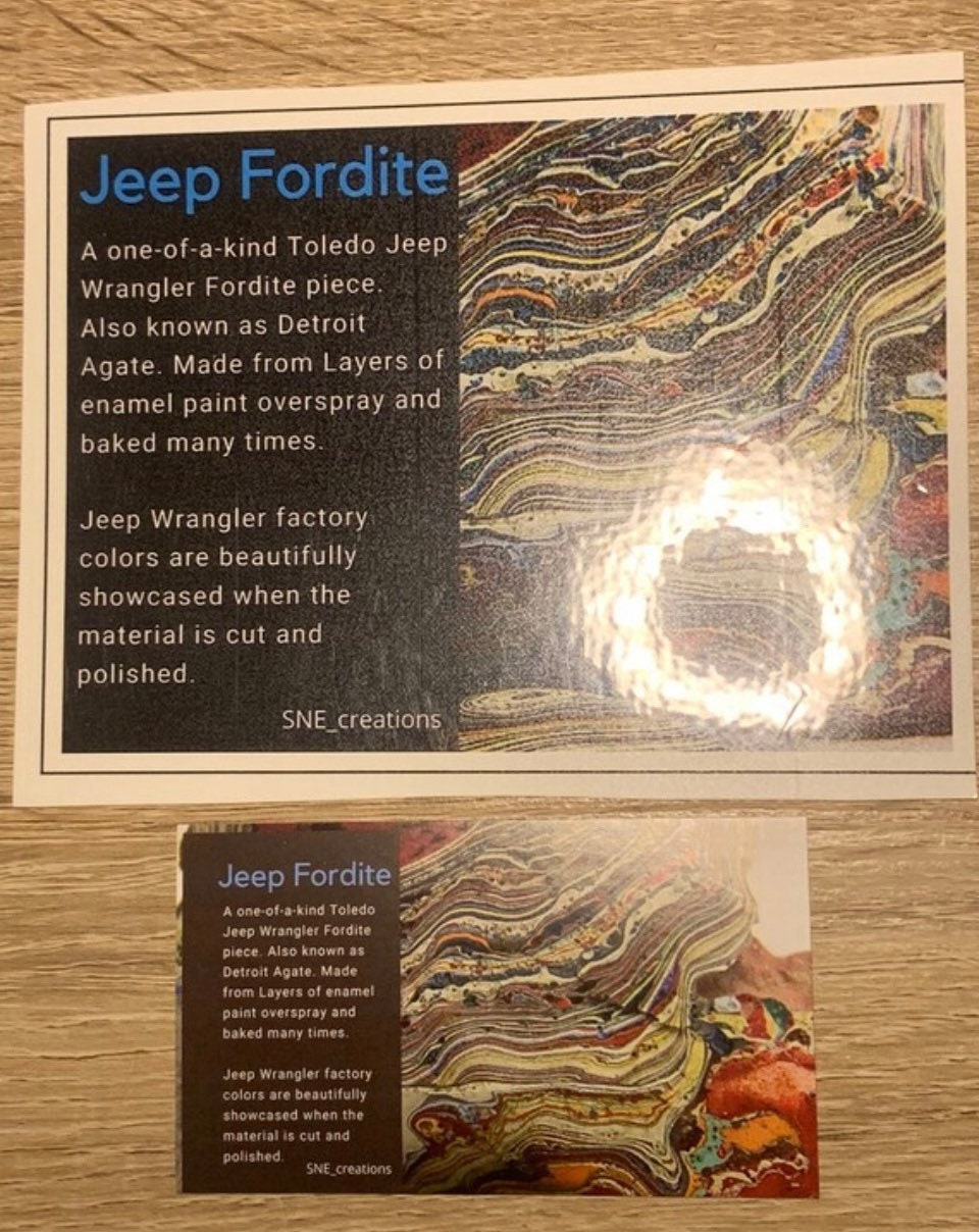 Toledo Jeep Wrangler Fordite pendant