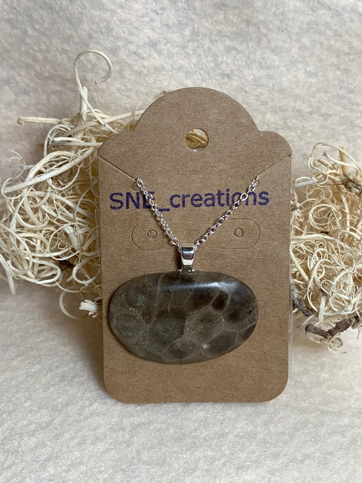 Petoskey stone necklace