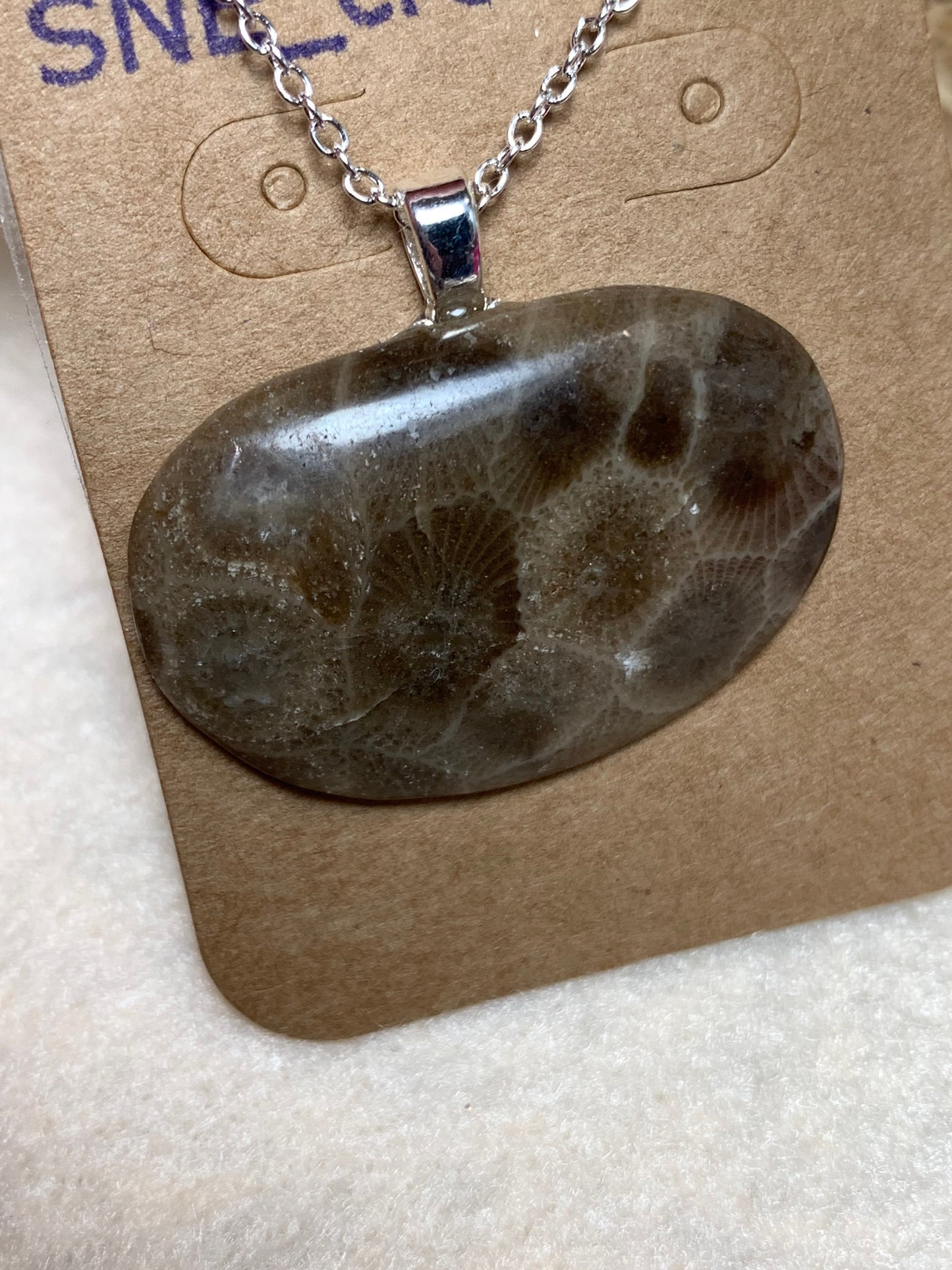 Petoskey stone necklace