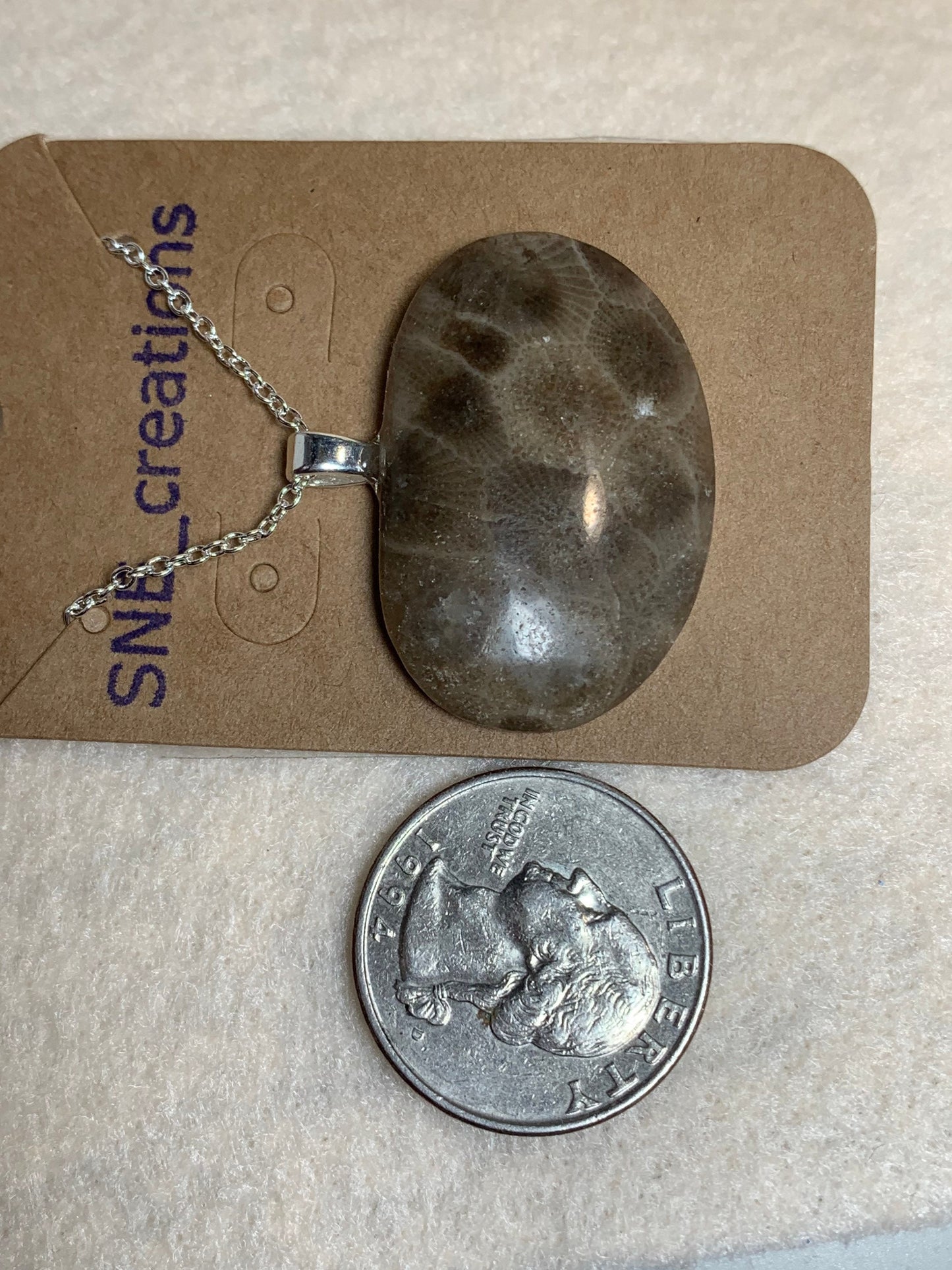 Petoskey stone necklace